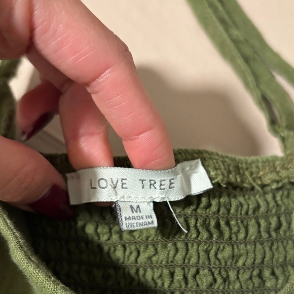 Olive Green Button-Up Women's Top - Picture 2 of 3